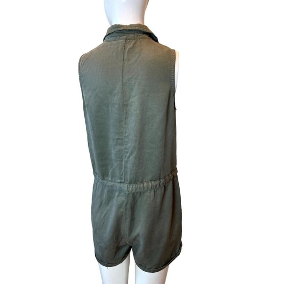 Universal Thread Women's Romper Jumpsuit Front Button Drawstring Waist Green XS - Picture 2 of 8